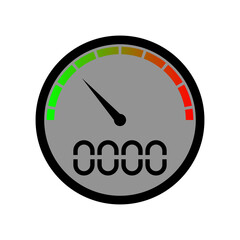 Speedometer vector icon. The speedometer icon is isolated on a white background.