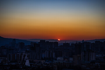 Sunrise time over Tbilisi, Georgia