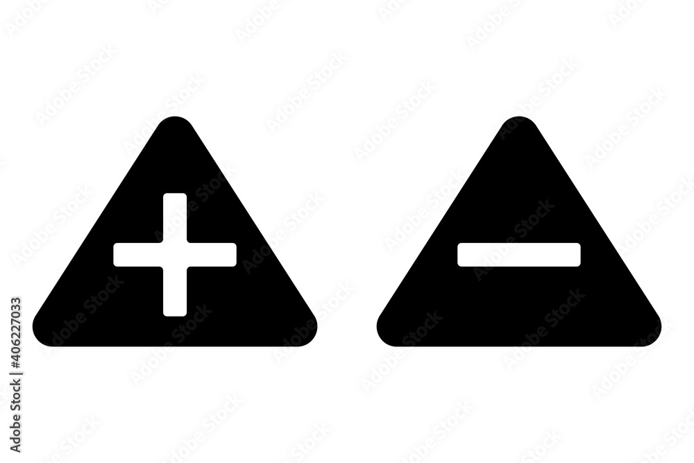Poster vector icon plus and minus. icon plus and minus isolated on a white background. a set of plus and mi