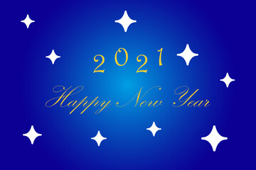 Happy New Year. Holiday Vector Illustration. Shiny Lettering Composition With Stars And Sparkles