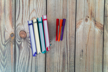 Set of Journal notebooks diaries with pens for writing