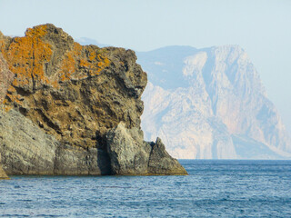 brown rock in the sea