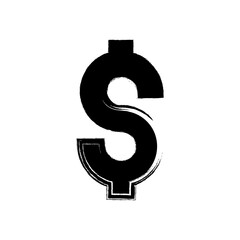 Dolar vector icon in Grunge style. Black dollar icon. Dolar vector icon in flat style. Dolar icon isolated. Vector illustration.