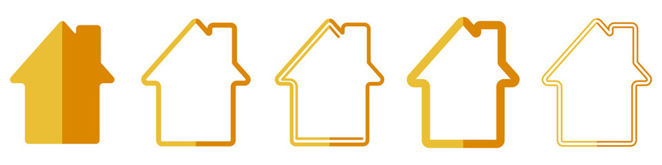 House vector icons. Set of houses symbols on white background. Vector illustration. Various black building icons.