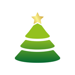 Vector Christmas tree icon. Christmas tree icon isolated on white background. Vector illustration.