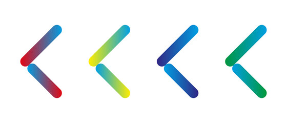 Set of colored arrows with halftone effect. Vector illustration. Arrows collection isolated