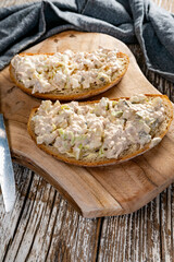 Sandwiches with fresh homemade tuna fish paste.