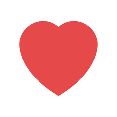 Red heart isolated on white background.