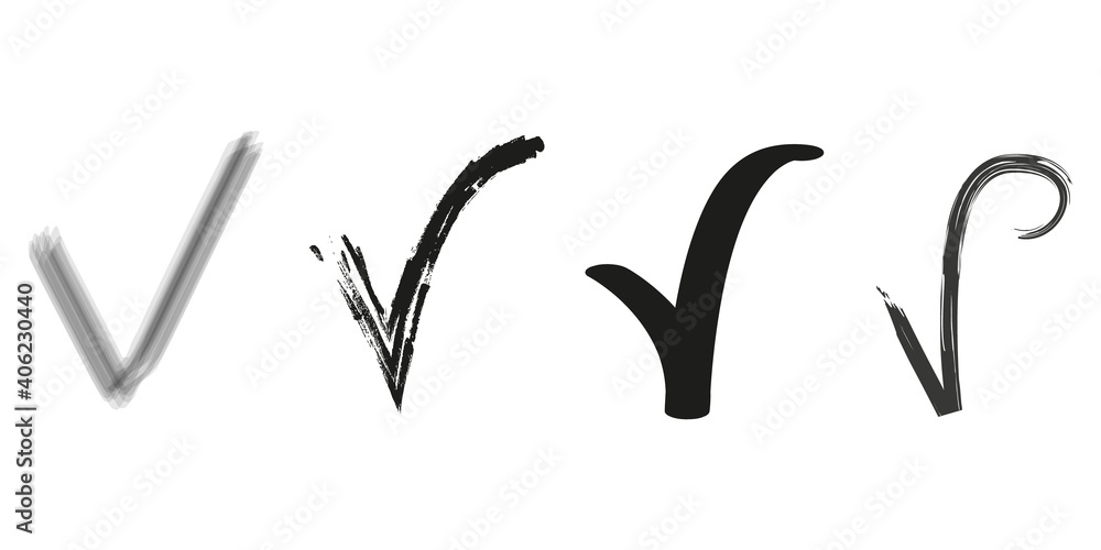 Poster vector set of icons of ticks. icons of ticks isolated on a white background.