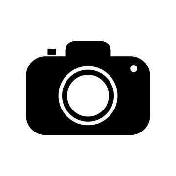 Camera vector icon isolated on white background.