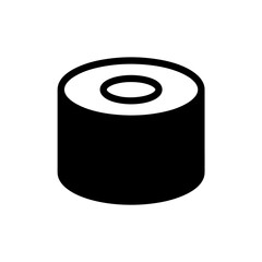 Sushi roll flat icon. Pictogram for web. Line stroke. Isolated on white background. Vector eps10