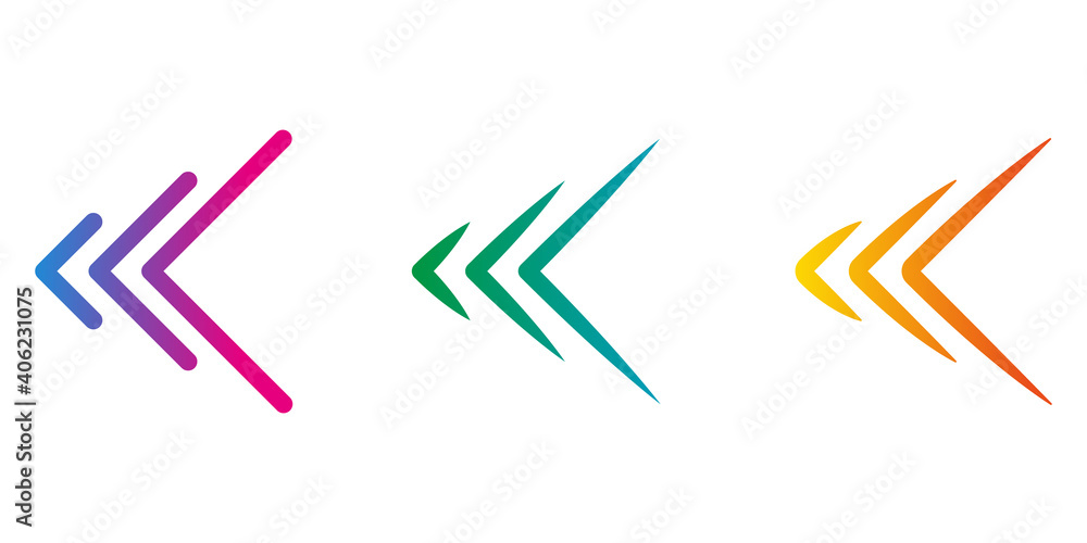 Poster set of colored arrows with halftone effect. vector illustration. arrows collection isolated