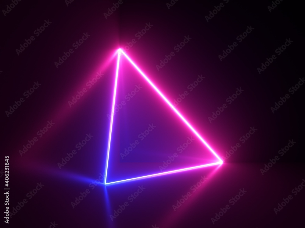 Poster 3d render, abstract minimal background with simple geometric shape. triangle placed in the corner, g