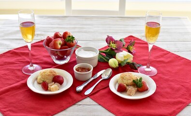 Romantic brunch or tea to celebrate special holiday events such as Easter, Valentines Day, Mother's Day or birthday