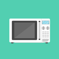 Microwave icon in flat style. Vector illustration.