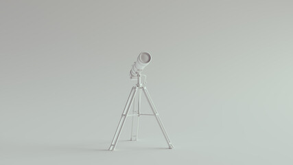 White Modern Telescope 3d illustration render