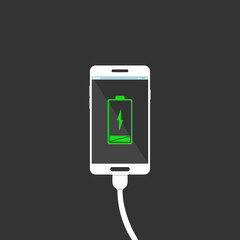 Mobile smartphones charging icon. Vector illustration.