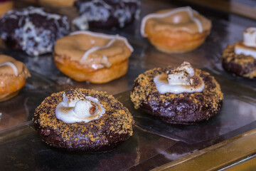 Roasted Marshmallow Chocolate Donuts