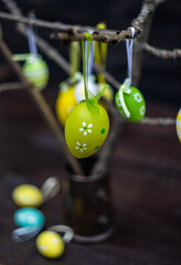 Easter card concept with eggs