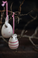 Easter eggs on tre tree