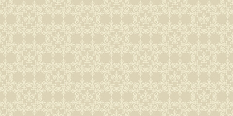 Decorative background pattern. Beige shades. Seamless wallpaper texture