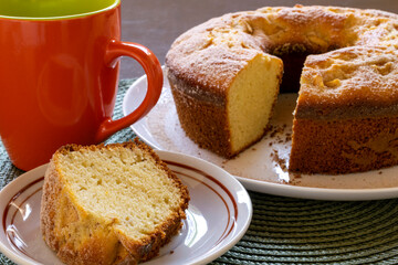 slice of homemade apple cake