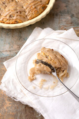 Homemade Pecan Scones on a Rustic Background
