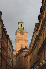 Fototapeta na wymiar Upper view of Stockholm Cathedral or Storkyrkan, Sweden.