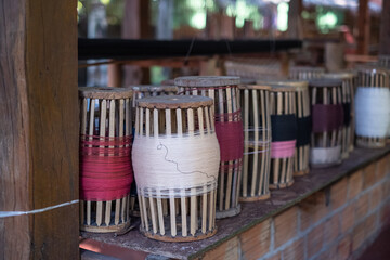 Hand weaving of cotton cloth by hill tribes of northern Thailand.