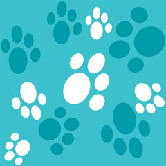 Illustration pattern dog footprint with two colors and background