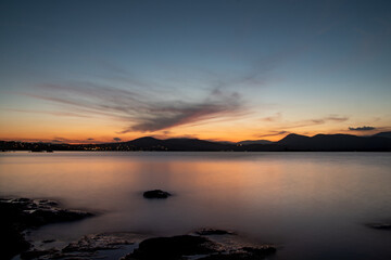 sunset over the river