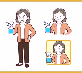 Elderly woman with gray hair