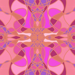 Abstract red, pink, orange and blue ornament. Magic background. Fantastic mandala.