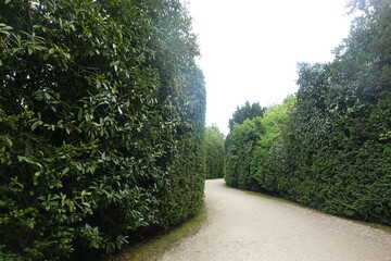Famous palace beautiful gardens near paris, france