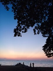 beautiful view of sunset on the beach