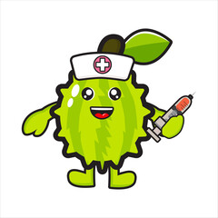 cute mascot corona virus as a nurse, cartoon virus character with vector design eps 10
