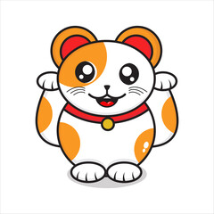 lucky cat mascot design, lucky cat character vector design eps 10