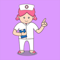 beautiful nurse mascot, nurse character vector eps 10