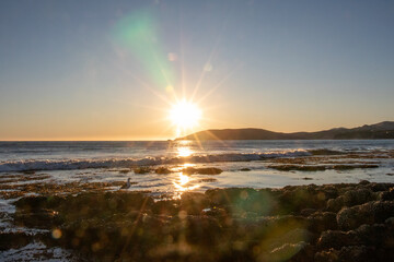 Pismo Beach California Sunset, Landscape of Tidepools on Central Coast