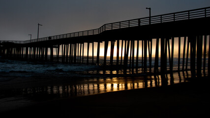 California Sunset in Pismo Beach, Pier in San Luis Obispo