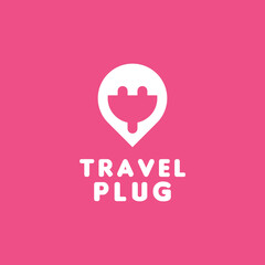 Location Electric Plug Logo Design Graphic Concept
