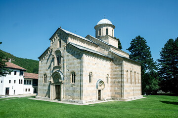 Main church and chapel of the manastir Visoki decani monastery in Decan, Kosovo. It is one of the...