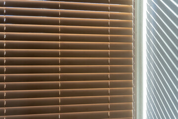 Horizontal wood blind with shadow