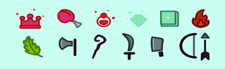 Obraz premium set of rpg game cartoon icon design template with various models. vector illustration isolated on blue background