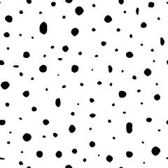 Seamless pattern. Shapeless circles and dots of different sizes.