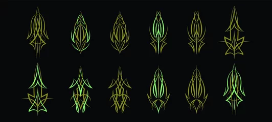 set of pinstripes cartoon icon design template with various models. vector illustration isolated on black background © eny