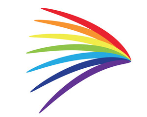 rainbows on white background,  shape vector design.