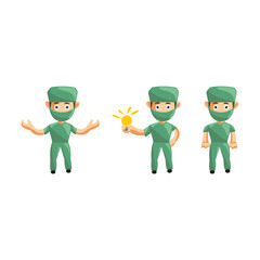 Nurse Man hospital character clothes healthcare mascot Set