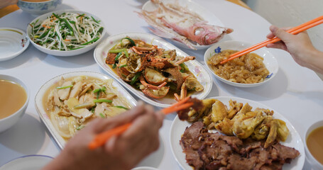 Chinese style homemade dinner at home