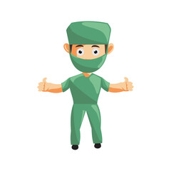 Nurse Man hospital character clothes healthcare mascot Thumb Up